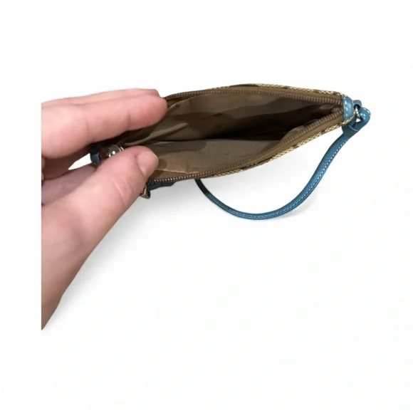 Coach Brown and Blue Wristlet - Picture 4 of 4